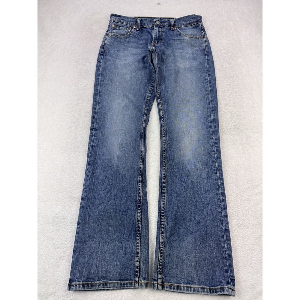 Levis 527 Jeans Men 30x30 Blue Slim Boot Distressed Whisker Denim Cowboy Western
